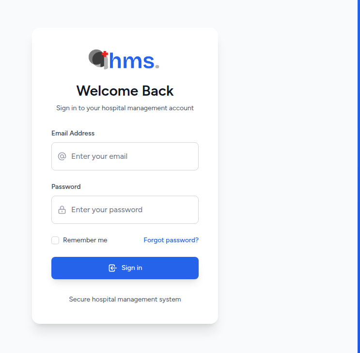 Hospital Management System Dashboard